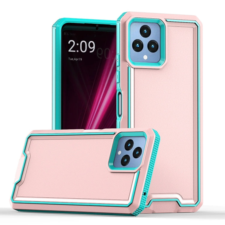 For T-Mobile Revvl 6 5G Armour Two-color TPU + PC Phone Case(Pink+Blue) - More Brand by buy2fix | Online Shopping UK | buy2fix