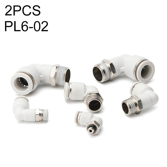 PL6-02 LAIZE 2pcs PL Elbow Pneumatic Quick Fitting Connector - Interface Series by LAIZE | Online Shopping UK | buy2fix