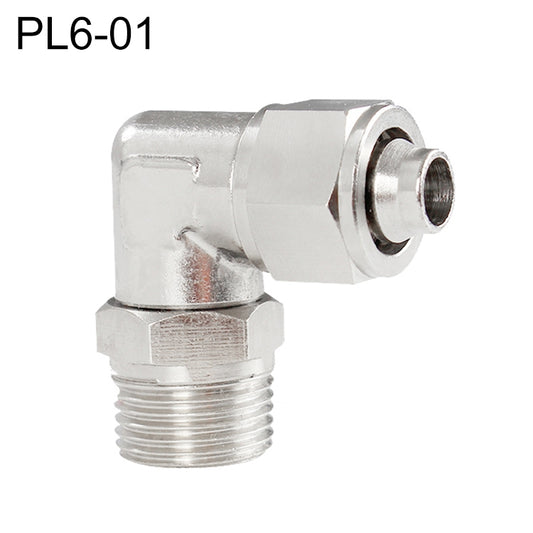 PL6-01 LAIZE Nickel Plated Copper Trachea Quick Fitting Twist Swivel Elbow Lock Female Connector -  by LAIZE | Online Shopping UK | buy2fix