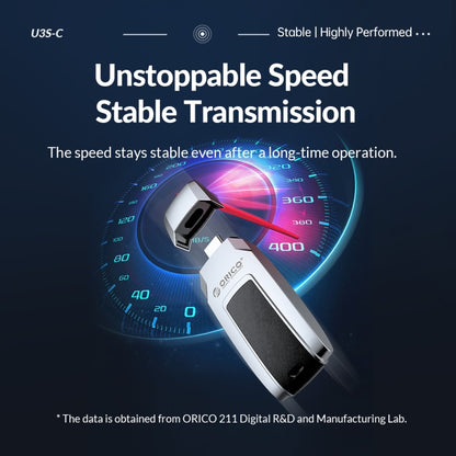 ORICO USB Flash Drive, Read: 260MB/s, Write: 70MB/s, Memory:128GB, Port:USB-A(Silver) - USB Flash Drives by ORICO | Online Shopping UK | buy2fix