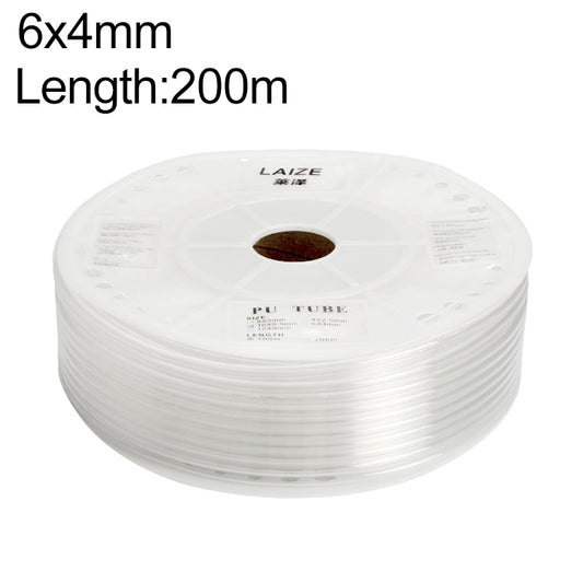 LAIZE Pneumatic Compressor Air Flexible PU Tube, Specification:6x4mm, 200m(Transparent) - PU Air Pipe by LAIZE | Online Shopping UK | buy2fix