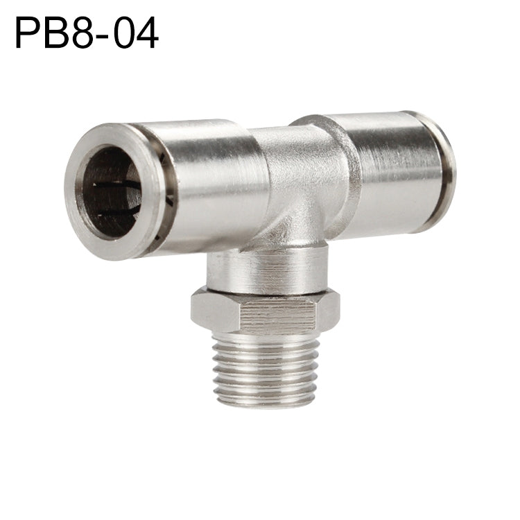 PB8-04 LAIZE Nickel Plated Copper Male Tee Branch Pneumatic Quick Connector -  by LAIZE | Online Shopping UK | buy2fix