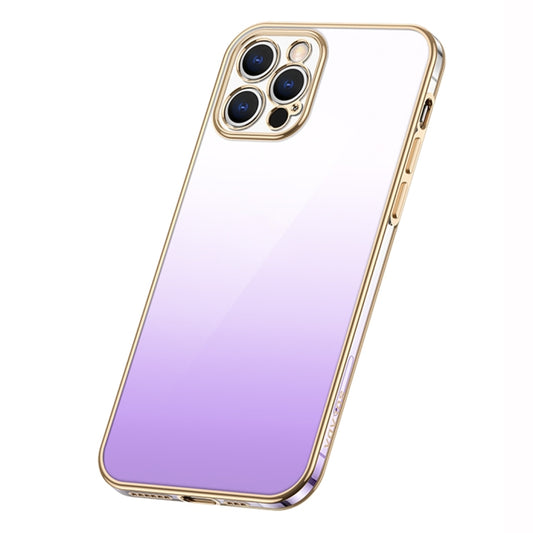 For iPhone 14 Pro SULADA Iridescence Series Plating Transparent Gradient Phone Case(Purple) - iPhone 14 Pro Cases by SULADA | Online Shopping UK | buy2fix