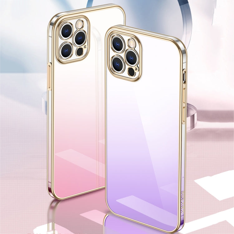 For iPhone 14 Pro SULADA Iridescence Series Plating Transparent Gradient Phone Case(Gold) - iPhone 14 Pro Cases by SULADA | Online Shopping UK | buy2fix