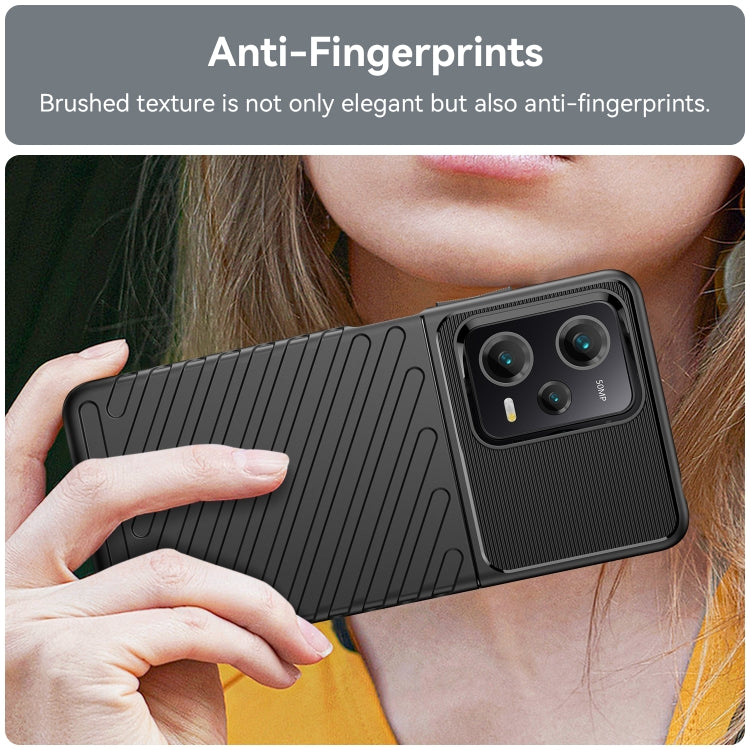 For Xiaomi Redmi Note 12 Pro 5G China Thunderbolt Shockproof TPU Protective Soft Phone Case(Black) - Note 12 Pro Cases by buy2fix | Online Shopping UK | buy2fix