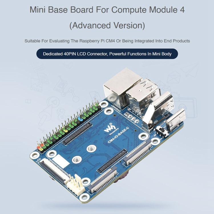 Waveshare Mini Base Board Designed for Raspberry Pi Compute Module 4 - Consumer Electronics by WAVESHARE | Online Shopping UK | buy2fix