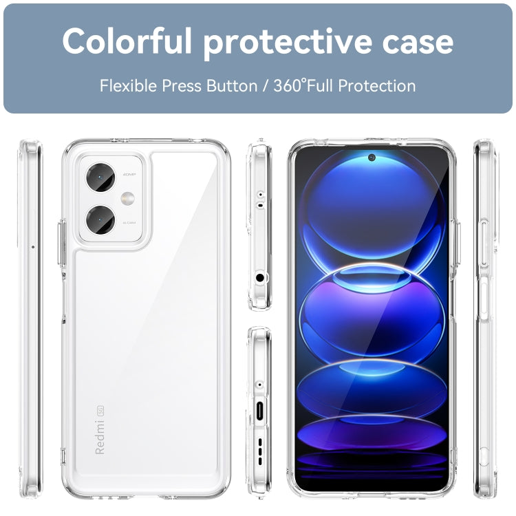 For Xiaomi Redmi Note 12 China Colorful Series Acrylic + TPU Phone Case(Transparent) - Note 12 Cases by buy2fix | Online Shopping UK | buy2fix