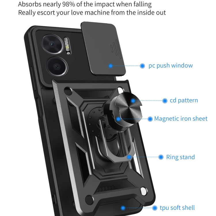 For Xiaomi Redmi 10 5G Sliding Camera Design TPU + PC Phone Case(Black) - Xiaomi Cases by buy2fix | Online Shopping UK | buy2fix