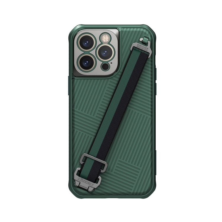 For iPhone 14 Pro Max NILLKIN Full Coverage Phone Case with Wrist Strap(Green) - iPhone 14 Pro Max Cases by NILLKIN | Online Shopping UK | buy2fix