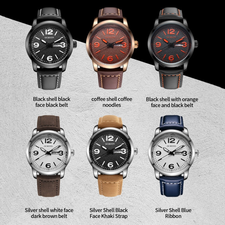 Ochstin 6047B Business Style Quartz Men Leather Watch(Coffee+Coffee) - Leather Strap Watches by OCHSTIN | Online Shopping UK | buy2fix