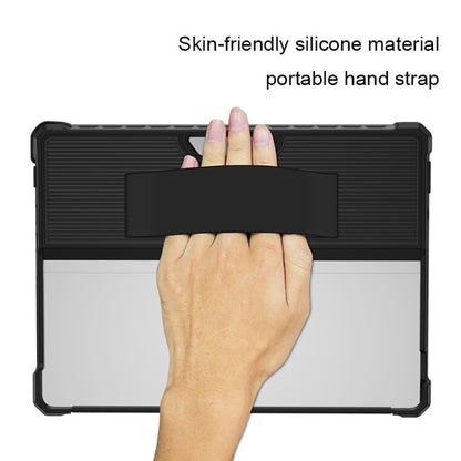 For Microsoft Surface Pro 8 Striped Hollow Tablet Case with Shoulder Strap(Black) - Others by buy2fix | Online Shopping UK | buy2fix