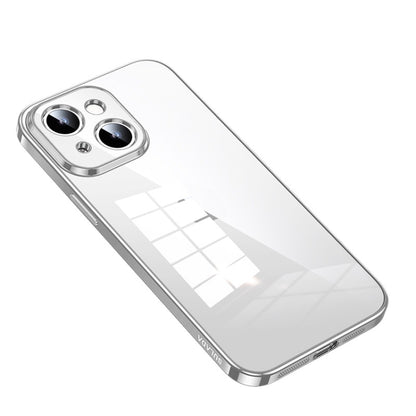 For iPhone 14 SULADA Shine Through Series Plating TPU Transparent Phone Protective Case(Silver) - iPhone 14 Cases by SULADA | Online Shopping UK | buy2fix