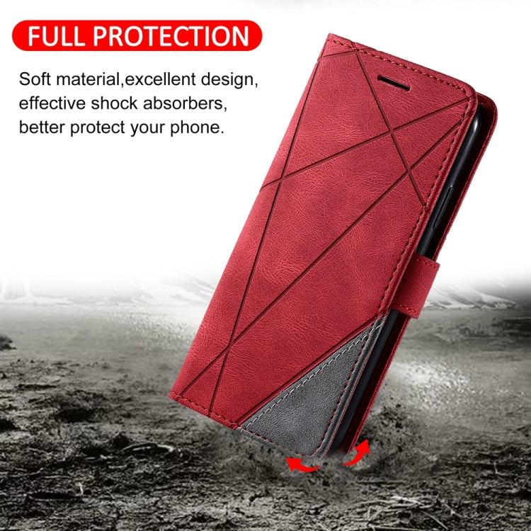 For Xiaomi Redmi A1+ Skin Feel Splicing Leather Phone Case(Red) - Xiaomi Cases by buy2fix | Online Shopping UK | buy2fix