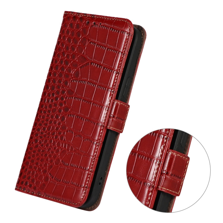 For Honor 80 Crocodile Top Layer Cowhide Leather Phone Case(Red) - Honor Cases by buy2fix | Online Shopping UK | buy2fix