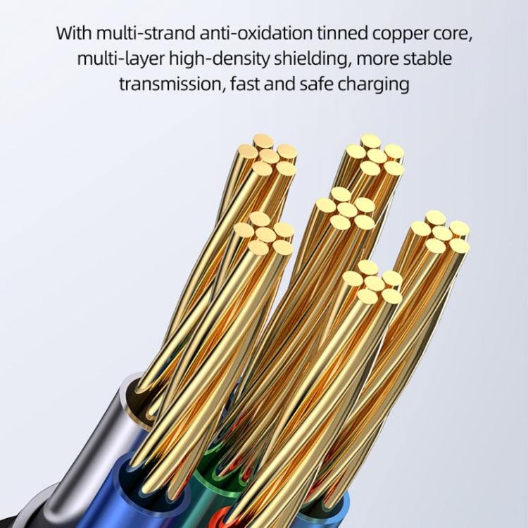 USAMS USB to Type-C 66W Aluminum Alloy Transparent Digital Display Fast Charge Data Cable, Cable Length:1.2m(Beige) -  by USAMS | Online Shopping UK | buy2fix