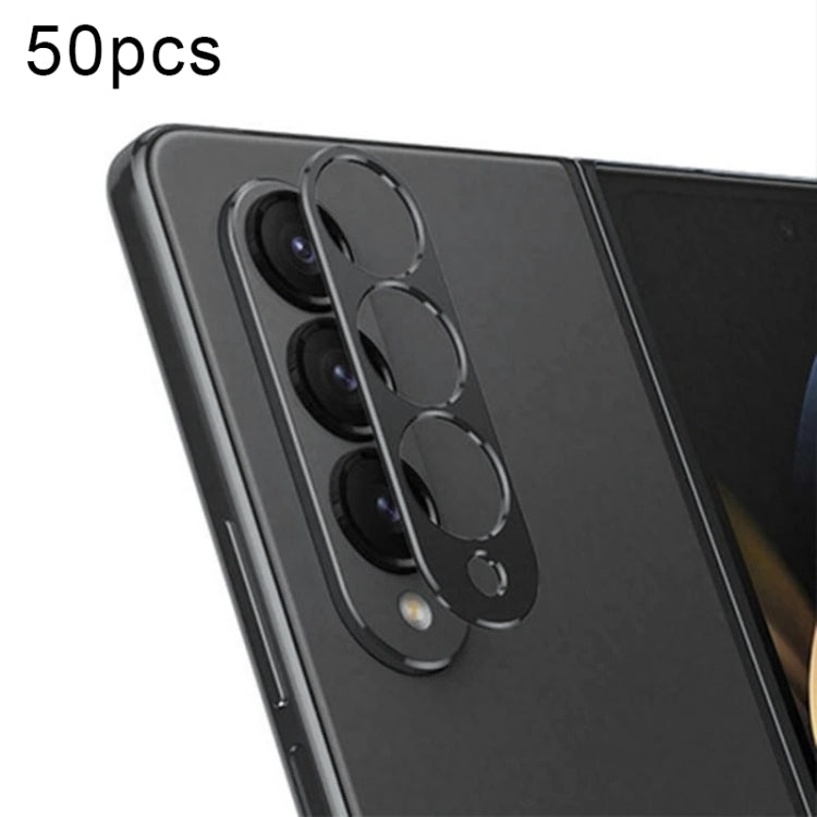 For Samsung Galaxy Z Fold4 5G / Galaxy W23 50pcs Integrated Rear Camera Lens Tempered Glass Film(Black) - Galaxy Z Fold4 5G Tempered Glass by buy2fix | Online Shopping UK | buy2fix