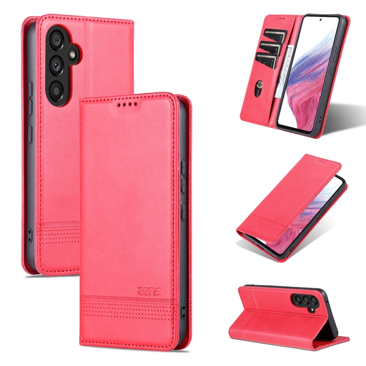 For Samsung Galaxy A54 5G AZNS Magnetic Calf Texture Flip Leather Phone Case(Red) - Galaxy Phone Cases by AZNS | Online Shopping UK | buy2fix