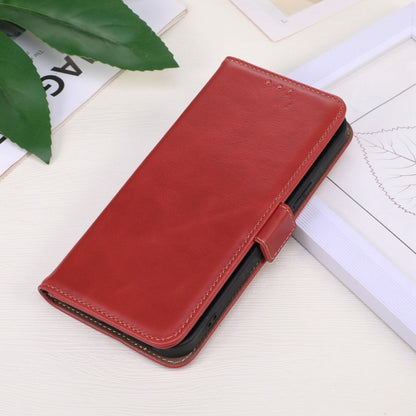 For Motorola Moto E13 4G 2023 Crazy Horse Top Layer Cowhide RFID Leather Phone Case(Red) - Motorola Cases by buy2fix | Online Shopping UK | buy2fix