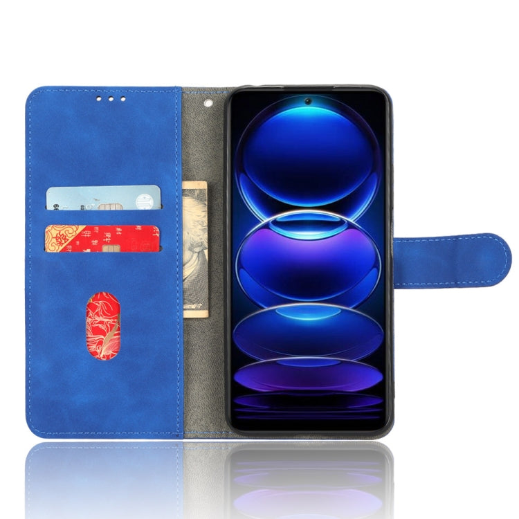 For Xiaomi Poco X5 5G / Redmi Note 12 5G Skin Feel Magnetic Flip Leather Phone Case(Blue) - Note 12 Cases by buy2fix | Online Shopping UK | buy2fix