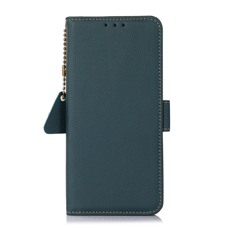 For Sony Xperia 10 IV Side-Magnetic TJ Genuine Leather RFID Phone Case(Green) - Sony Cases by buy2fix | Online Shopping UK | buy2fix