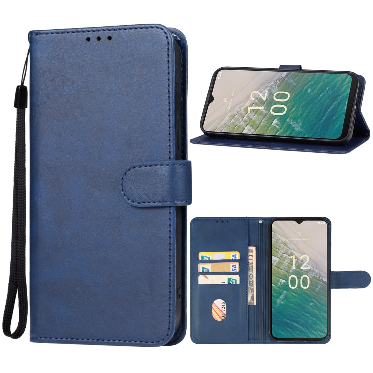 For Nokia C32 Leather Phone Case(Blue) - Nokia Cases by buy2fix | Online Shopping UK | buy2fix