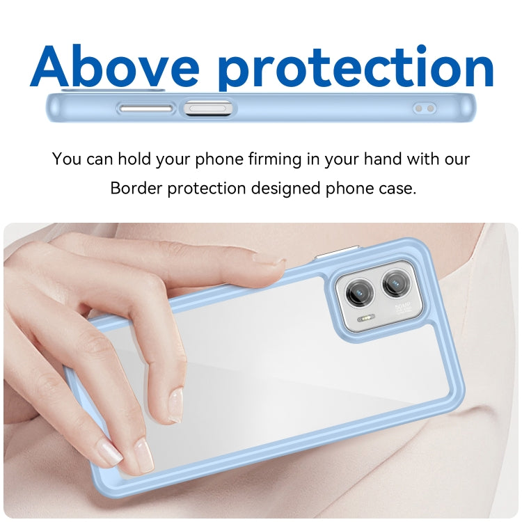 For Motorola Moto G73 Colorful Series Acrylic + TPU Phone Case(Blue) - Motorola Cases by buy2fix | Online Shopping UK | buy2fix