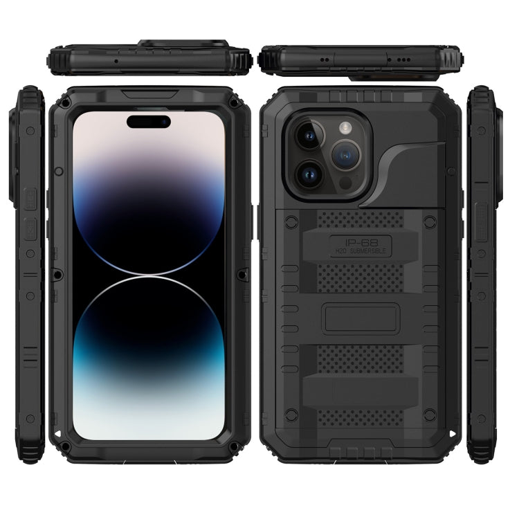 For iPhone 14 Pro RedPepper Wolf 360 Full Body Rugged Life Waterproof Phone Case(Black) - iPhone 14 Pro Cases by RedPepper | Online Shopping UK | buy2fix