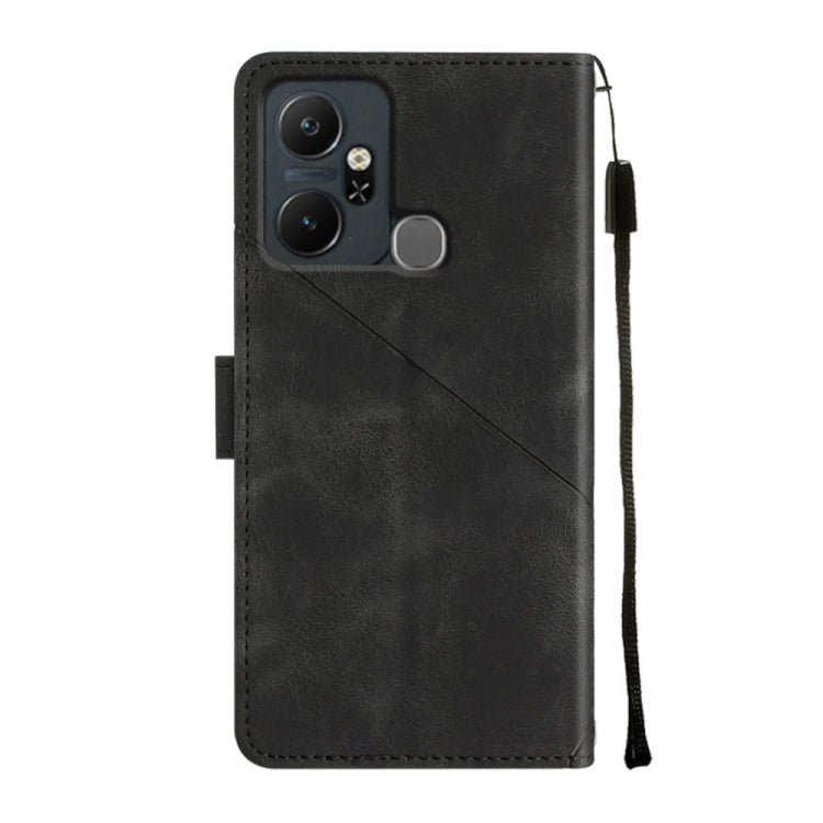 For Infinix Smart 6 Plus X6823 Skin-feel Embossed Leather Phone Case(Black) - Infinix Cases by buy2fix | Online Shopping UK | buy2fix