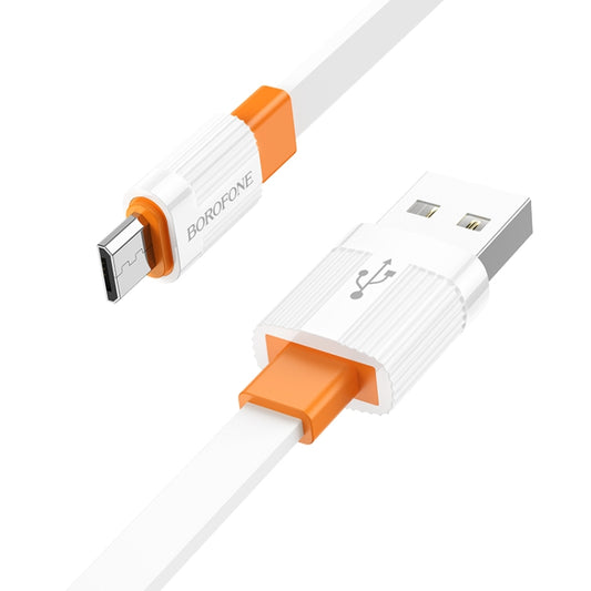 Borofone BX89 USB to Micro USB Union 2.4A Charging Data Cable, Length:1m(White Orange) -  by Borofone | Online Shopping UK | buy2fix