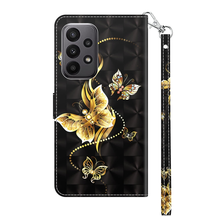 For Samsung Galaxy A24 4G 3D Painted Leather Phone Case(Golden Swallow Butterfly) - Galaxy Phone Cases by buy2fix | Online Shopping UK | buy2fix