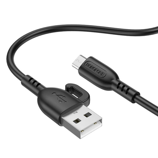 Borofone BX91 USB to Micro USB Symbol 2.4A Charging Data Cable, Length:1m(Black) -  by Borofone | Online Shopping UK | buy2fix
