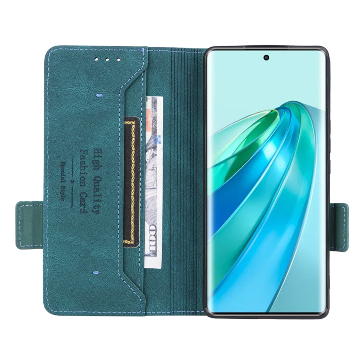 For Honor X9a 5G / Magic5 Lite Magnetic Clasp Flip Leather Phone Case(Green) - Honor Cases by buy2fix | Online Shopping UK | buy2fix