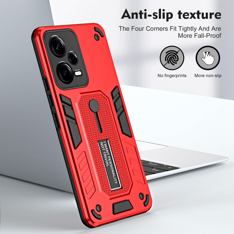 For Xiaomi Redmi Note 12 Pro+ 5G Variety Brave Armor Finger Loop Holder Phone Case(Red) - Note 12 Pro+ Cases by buy2fix | Online Shopping UK | buy2fix