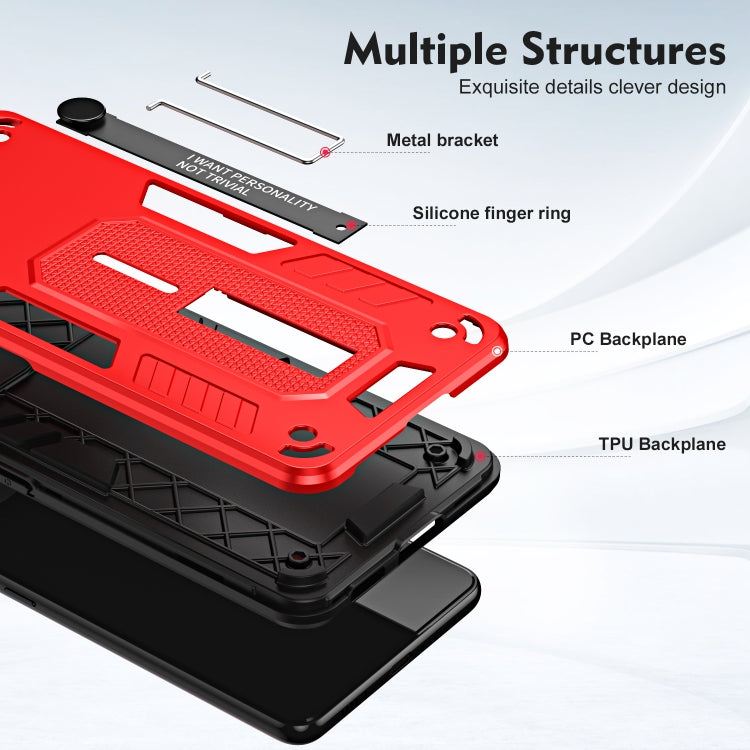 For Xiaomi Redmi Note 12 Pro+ 5G Variety Brave Armor Finger Loop Holder Phone Case(Red) - Note 12 Pro+ Cases by buy2fix | Online Shopping UK | buy2fix