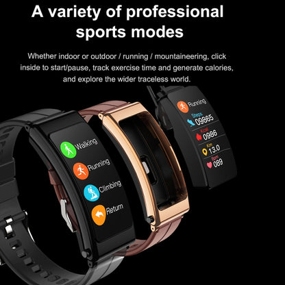 K13 1.14 inch Steel Band Earphone Detachable Smart Watch Support Bluetooth Call(Black) - Smart Wear by buy2fix | Online Shopping UK | buy2fix