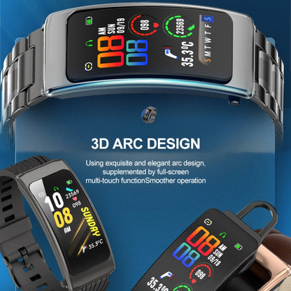 K20 1.14 inch Steel Band Earphone Detachable Life Waterproof Smart Watch Support Bluetooth Call(Black) - Smart Wear by buy2fix | Online Shopping UK | buy2fix