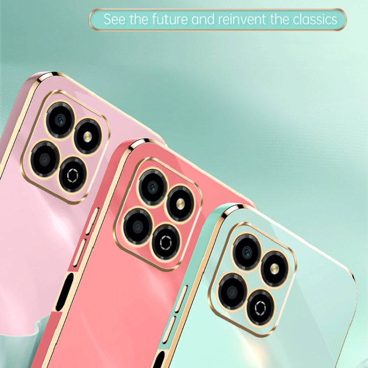 For Honor X8a 2023 XINLI Straight Edge 6D Electroplate TPU Phone Case(Pink) - Honor Cases by XINLI | Online Shopping UK | buy2fix