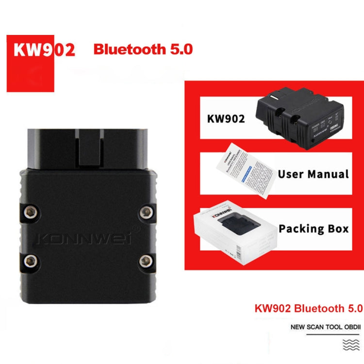 KONNWEI KW902 Bluetooth 5.0 OBD2 Car Fault Diagnostic Scan Tools Support IOS / Android(Orange) - Code Readers & Scan Tools by KONNWEI | Online Shopping UK | buy2fix