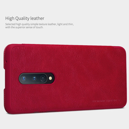 For OnePlus 8 NILLKIN QIN Series Crazy Horse Texture Horizontal Flip Leather Case with Card Slot(Red) - OnePlus Cases by NILLKIN | Online Shopping UK | buy2fix