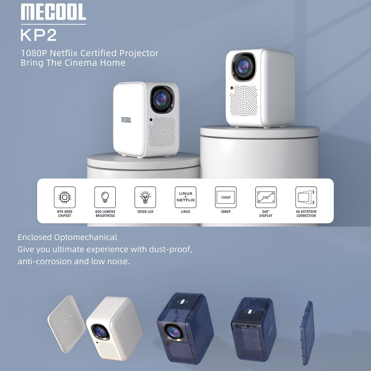 MECOOL KP2 1920x1080P 600ANSI Lumens Portable Mini LED Smart Projector(EU Plug) - Consumer Electronics by MECOOL | Online Shopping UK | buy2fix