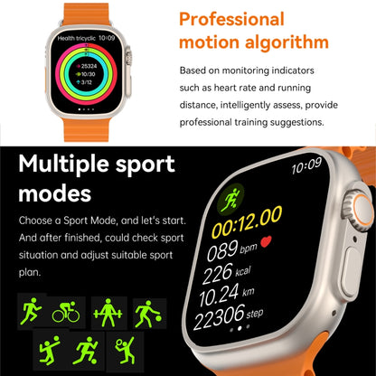 Q8 Ultra 1.96 inch TFT Screen Smart Watch, Support Heart Rate / Blood Pressure Monitoring(Orange) - Smart Wear by buy2fix | Online Shopping UK | buy2fix