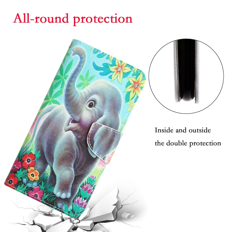 For Xiaomi Redmi Note 12 5G Global/Poco X5 Colored Drawing Leather Phone Case(Elephant) - Note 12 Cases by buy2fix | Online Shopping UK | buy2fix