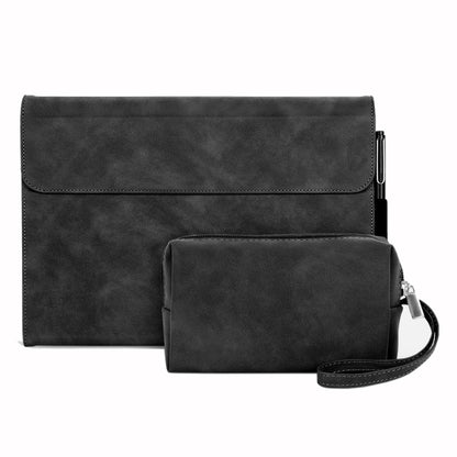 For Microsoft Surface Pro 7+ / 7 / 6 / 5 / 4 Sheepskin All-Inclusive Shockproof Protective Case with Power Bag(Black) - Others by buy2fix | Online Shopping UK | buy2fix