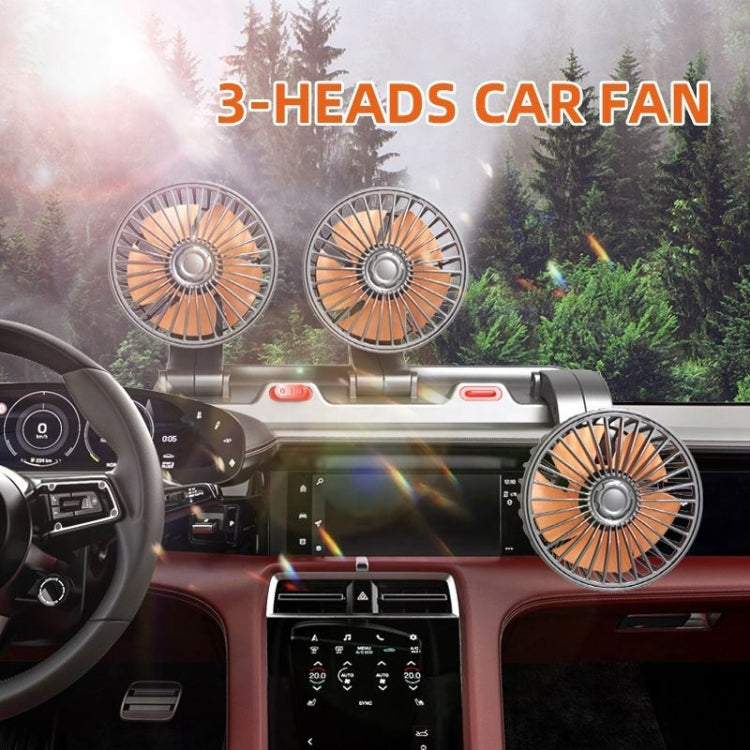 F4310 360-Degree Rotating Adjustable Car Three-Head Fan, Style:5V USB Universal - In Car by buy2fix | Online Shopping UK | buy2fix