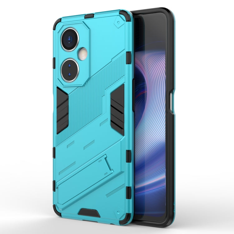 For OnePlus Nord CE 3 Punk Armor 2 in 1 PC + TPU Phone Case with Holder(Blue) - OnePlus Cases by buy2fix | Online Shopping UK | buy2fix