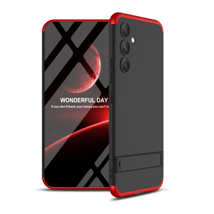 For Samsung Galaxy A54 5G GKK Three Stage Splicing Full Coverage PC Phone Case with Stand(Black Red) - Galaxy Phone Cases by GKK | Online Shopping UK | buy2fix