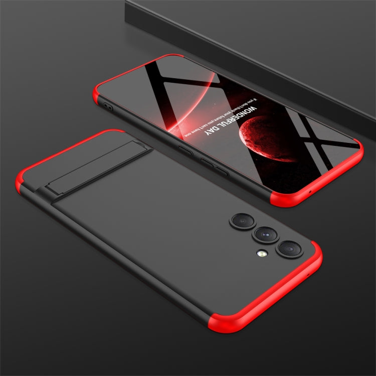 For Samsung Galaxy A54 5G GKK Three Stage Splicing Full Coverage PC Phone Case with Stand(Black Red) - Galaxy Phone Cases by GKK | Online Shopping UK | buy2fix