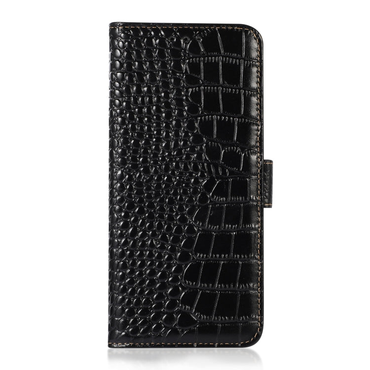 For Nokia C12 4G Crocodile Top Layer Cowhide Leather Phone Case(Black) - Nokia Cases by buy2fix | Online Shopping UK | buy2fix