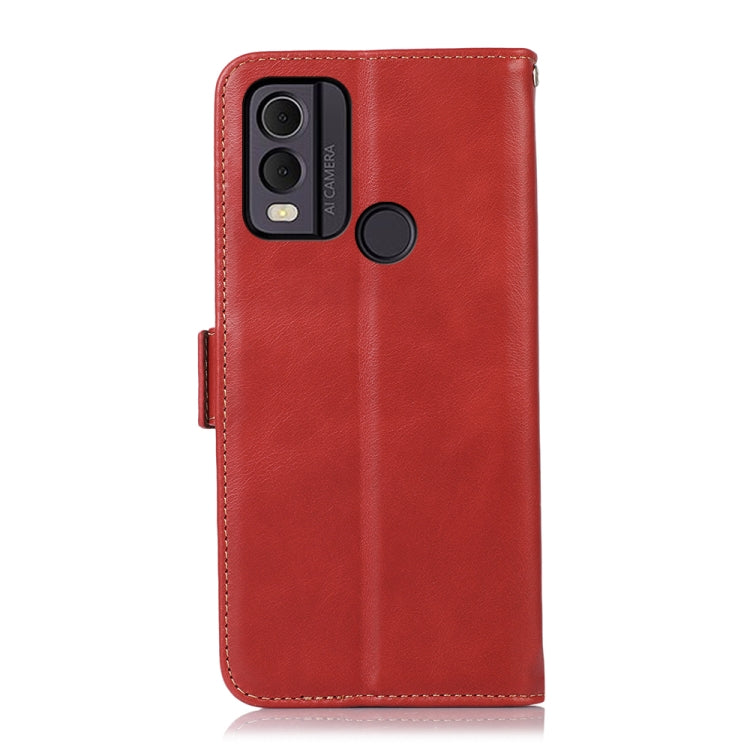 For Nokia C22 4G Crazy Horse Top Layer Cowhide Leather Phone Case(Red) - Nokia Cases by buy2fix | Online Shopping UK | buy2fix