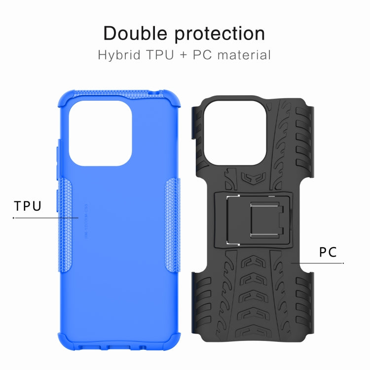 For Xiaomi Redmi 12C Tire Texture TPU + PC Phone Case with Holder(Green) - Xiaomi Cases by buy2fix | Online Shopping UK | buy2fix